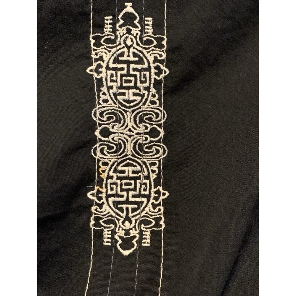 Bowling Cuban Club Shirt Black Embroidered M Button Up Short Sleeve by Utility